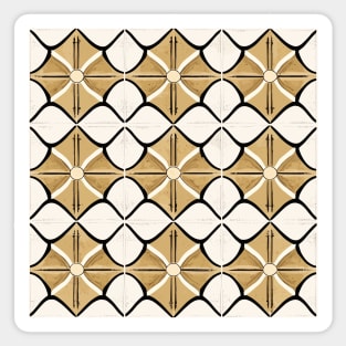 Moroccan-Inspired Floral Tile Pattern in Neutral colors Sticker